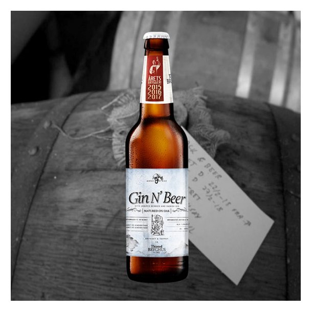 Gin N Beer Øl med enebær, koriander og angelika tilsat Nordisk Gin
